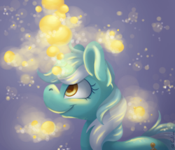 Size: 5804x4961 | Tagged: safe, artist:cutepencilcase, lyra heartstrings, pony, unicorn, g4, absurd resolution, bubble, female, magic, mare, smiling, solo