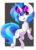 Size: 600x832 | Tagged: safe, artist:teranen, dj pon-3, vinyl scratch, pony, unicorn, g4, colored pupils, female, glow rings, glowstick, jewelry, looking at you, mare, necklace, smiling, solo