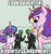 Size: 500x534 | Tagged: safe, artist:plunger, princess cadance, princess flurry heart, oc, oc:anon, alicorn, human, pony, g4, 4chan, argument, clothes, crown, dialogue, drawthread, eye contact, horseshoes, image macro, jewelry, looking at each other, meme, necktie, pants, peytral, pointing, regalia, shirt, suit