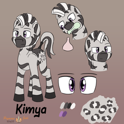 Size: 2000x2000 | Tagged: safe, artist:floofyfoxcomics, oc, oc only, oc:kimya, zebra, flask, high res, male, mouth hold, reference sheet, solo, zebra oc