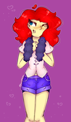 Size: 943x1614 | Tagged: safe, artist:yunieelloa, oc, oc only, oc:sweet britty, human, clothes, humanized, one eye closed, solo, wink