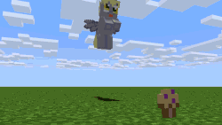 Size: 640x360 | Tagged: safe, artist:brayant9, derpy hooves, pony, g4, 3d, animated, female, food, gif, minecraft, muffin, solo