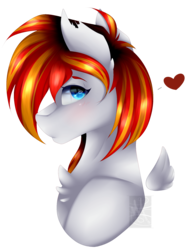 Size: 1358x1739 | Tagged: safe, artist:mauuwde, oc, oc only, oc:heartfire, pony, bust, floating wings, male, portrait, simple background, solo, stallion, transparent background
