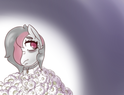 Size: 1300x1000 | Tagged: safe, artist:lazerblues, oc, oc only, oc:miss eri, pony, black and red mane, choker, collar, flower, two toned mane