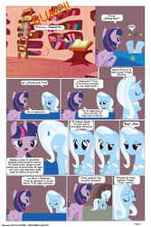 Size: 864x1296 | Tagged: safe, artist:dekomaru, artist:raimundo1941, spike, trixie, twilight sparkle, dragon, pony, unicorn, g4, comic, female, lesbian, mare, ship:twixie, shipping, spanish