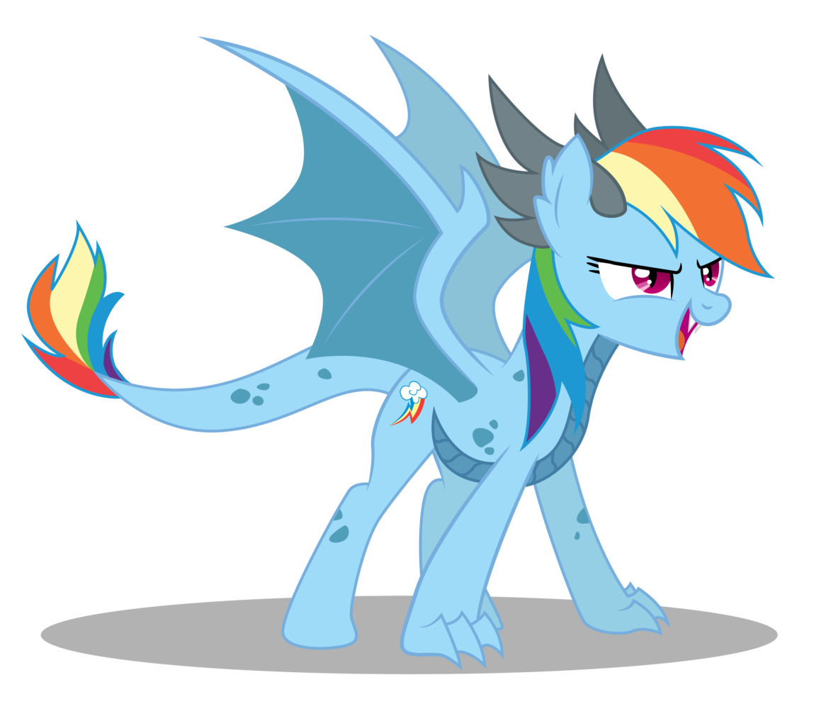 1490819 - safe, artist:dragonchaser123, rainbow dash, dracony, dragon,  hybrid, claws, fangs, female, open mouth, simple background, solo, species  swap, transparent background, vector - Derpibooru