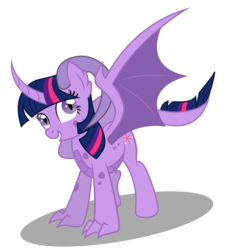 Size: 1864x1980 | Tagged: safe, artist:dragonchaser123, twilight sparkle, dracony, hybrid, g4, female, mare, simple background, solo, species swap, transparent background, vector