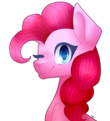 Size: 928x1028 | Tagged: safe, artist:velvetyvictory, pinkie pie, earth pony, pony, g4, female, one eye closed, simple background, solo, transparent background, wink