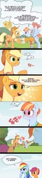 Size: 700x2932 | Tagged: safe, artist:conte0226, applejack, rainbow dash, scootaloo, windy whistles, pony, g4, blushing, comic, cute, dialogue, excited, hoofshake, korean, translated in the comments, windybetes