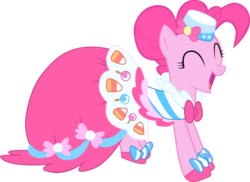 Size: 900x655 | Tagged: safe, artist:jerryakira79, pinkie pie, earth pony, pony, g4, the best night ever, ^^, clothes, dress, eyes closed, female, gala dress, happy, mare, simple background, solo, transparent background, vector