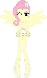 Size: 347x566 | Tagged: safe, artist:selenaede, artist:wolf, fluttershy, equestria girls, g4, alternate hairstyle, ballerina, ballet slippers, clothes, female, flutterina, hair bun, one eye closed, ponied up, tutu, tutu cute, wings, wink