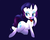 Size: 1500x1201 | Tagged: safe, artist:hidden-cat, rarity, pony, unicorn, g4, bedroom eyes, belly button, blue background, collar, female, heart, mare, simple background, smiling, solo