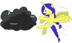 Size: 3700x2200 | Tagged: safe, artist:cloudy95, oc, oc only, oc:star gazer, alicorn, pony, female, flying, high res, mare, simple background, solo, stormcloud, transparent background
