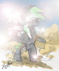 Size: 762x911 | Tagged: safe, artist:dawnallies, oc, oc only, oc:graphite sketch, pegasus, pony, female, lens flare, mare, solo, sunglasses