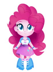 Size: 250x342 | Tagged: safe, artist:egophiliac, pinkie pie, equestria girls, g4, animated, chibi, cute, dancing, diapinkes, female, gif, looking at you, simple background, smiling, solo, transparent background