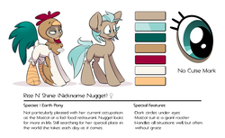 Size: 4928x3007 | Tagged: safe, artist:kez, oc, oc only, oc:rise n shine, earth pony, pony, animal costume, blank flank, chicken suit, clothes, costume, female, mare, reference sheet, solo