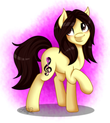 Size: 1600x1800 | Tagged: safe, artist:jack-pie, oc, oc only, earth pony, pony, female, mare, raised hoof, simple background, solo