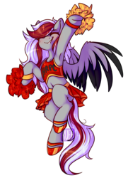 Size: 2126x2935 | Tagged: safe, artist:ruef, oc, oc only, oc:royal flush, pegasus, pony, armpits, belly button, cheerleader, clothes, cute, female, high res, mare, midriff, moe, pom pom, shoes, simple background, skirt, skirt lift, smiling, solo, transparent background