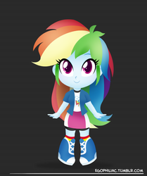 Size: 790x946 | Tagged: safe, artist:egophiliac, rainbow dash, equestria girls, g4, chibi, cute, dashabetes, female, smiling, solo