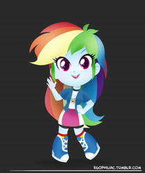 Size: 790x946 | Tagged: safe, artist:egophiliac, rainbow dash, equestria girls, g4, chibi, cute, dashabetes, female, smiling, solo