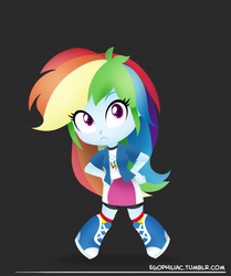 Size: 790x946 | Tagged: safe, artist:egophiliac, rainbow dash, equestria girls, g4, chibi, cute, dashabetes, female, solo