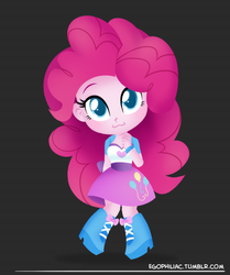 Size: 790x946 | Tagged: safe, artist:egophiliac, pinkie pie, equestria girls, g4, :3, chibi, cute, diapinkes, female, solo