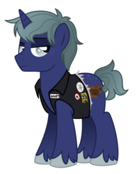 Size: 1024x1281 | Tagged: safe, artist:lostinthetrees, oc, oc only, oc:atlas, pony, unicorn, clothes, male, simple background, solo, stallion, transparent background, vest