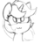 Size: 706x752 | Tagged: safe, artist:lockheart, pony, unicorn, :3, bust, grayscale, monochrome, portrait, sketch, smiling, solo