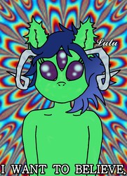 Size: 724x1000 | Tagged: safe, artist:ghostygirl01, oc, oc only, oc:muon, alien, pony, psychedelic