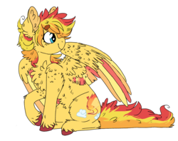 Size: 1024x809 | Tagged: safe, artist:wanderingpegasus, oc, oc only, oc:flamespark, pegasus, pony, female, hooves, mare, simple background, solo, transparent background