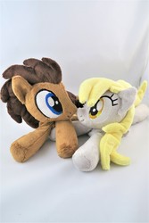 Size: 3648x5472 | Tagged: safe, artist:kazzysart, derpy hooves, doctor whooves, time turner, earth pony, pegasus, pony, g4, beanie (plushie), female, irl, male, photo, plushie, ship:doctorderpy, shipping, straight