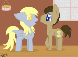 Size: 3336x2464 | Tagged: safe, artist:derp-ina-derpy-doo12, derpy hooves, doctor whooves, time turner, earth pony, pony, g4, female, high res, male, ship:doctorderpy, shipping, straight