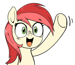 Size: 1153x1000 | Tagged: safe, artist:mrtankhill, roseluck, pony, g4, female, simple background, solo, waving, white background