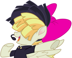Size: 7779x6276 | Tagged: safe, artist:pink1ejack, songbird serenade, pegasus, pony, g4, my little pony: the movie, absurd resolution, female, headworn microphone, mare, open mouth, pointing, simple background, singing, transparent background, vector