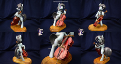 Size: 7000x3733 | Tagged: safe, artist:shuxer59, octavia melody, earth pony, pony, g4, bipedal, cello, irl, lidded eyes, music, musical instrument, photo, playing, sculpture, solo, traditional art