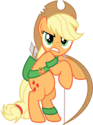 Size: 4294x5740 | Tagged: safe, artist:osipush, applejack, earth pony, pony, g4, spike at your service, absurd resolution, action pose, arrow, belly, bipedal, bow, female, mare, quiver, simple background, solo, transparent background, vector