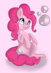 Size: 2825x4000 | Tagged: safe, artist:soulrainbow, pinkie pie, earth pony, pony, g4, adorable face, bubble, cute, food, gum, pink, smiling