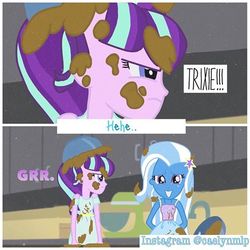 Size: 480x480 | Tagged: safe, edit, edited screencap, screencap, starlight glimmer, trixie, equestria girls, g4, pinkie on the one, instagram