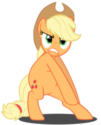 Size: 5300x6557 | Tagged: safe, artist:camsy34, applejack, earth pony, pony, g4, spike at your service, absurd resolution, belly, bipedal, female, mare, simple background, solo, transparent background, vector