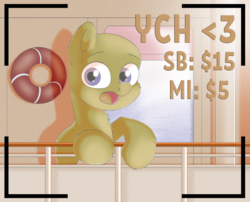 Size: 2371x1913 | Tagged: safe, artist:anonbelle, pony, advertisement, commission, your character here