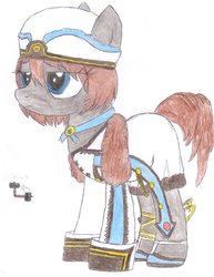 Size: 2550x3300 | Tagged: safe, artist:aridne, pony, blanc, high res, hyperdimension neptunia, ponified, solo, traditional art