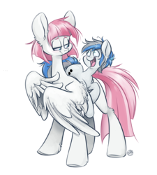 Size: 3132x3478 | Tagged: safe, artist:kez, oc, oc only, oc:little tinker, earth pony, pegasus, pony, colt, female, high res, male, mare, mother, simple background, son, transparent background