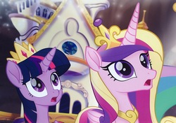 Size: 2890x2029 | Tagged: safe, princess cadance, princess celestia, twilight sparkle, alicorn, pony, g4, my little pony: the movie, high res, san diego comic con, sdcc 2017, twilight sparkle (alicorn)