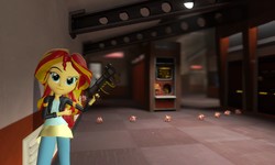 Size: 1280x768 | Tagged: safe, artist:n3onh100, sunset shimmer, equestria girls, g4, 3d, gmod, team fortress 2