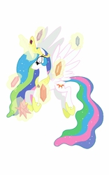 Size: 800x1280 | Tagged: safe, artist:theroyalprincesses, princess celestia, pony, g4, elements of harmony, female, flying, glowing horn, horn, magic, simple background, solo, white background