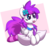 Size: 2500x2373 | Tagged: safe, artist:sharemyshipment, oc, oc only, oc:lavanda, pony, clothes, flower, flower in hair, high res, pillow, socks, solo, striped socks, tongue out