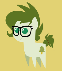 Size: 790x900 | Tagged: safe, artist:lostinthetrees, oc, oc only, oc:trees, earth pony, pony, female, glasses, mare, pointy ponies, simple background, solo