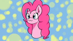 Size: 2560x1440 | Tagged: safe, artist:purplesmile15, pinkie pie, earth pony, pony, g4, :3, bust, female, portrait, solo