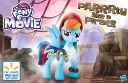 Size: 1224x792 | Tagged: safe, rainbow dash, pony, g4, my little pony: the movie, female, my little pony logo, pirate, pirate rainbow dash, solo, toy, wal-mart, walmart