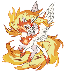 Size: 980x1084 | Tagged: safe, artist:jellybeanbullet, daybreaker, pony, a royal problem, g4, female, full body, looking at you, sharp teeth, simple background, solo, teeth, white background